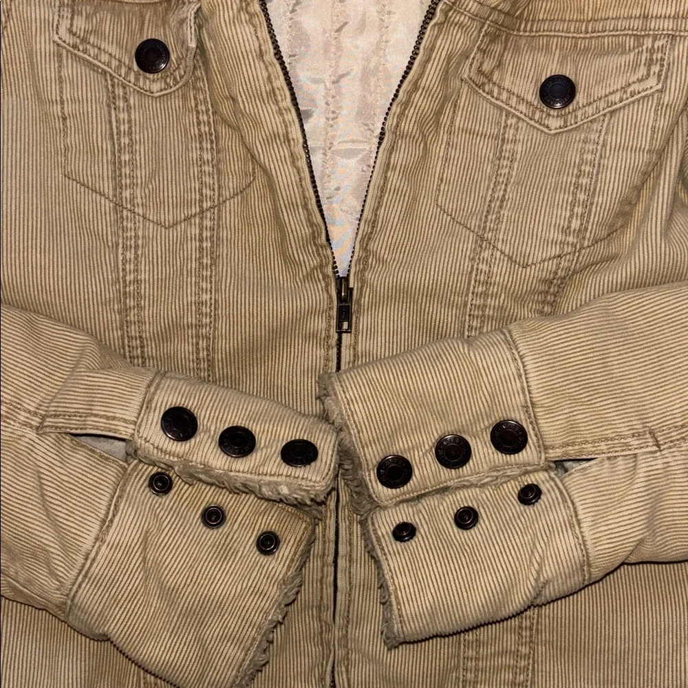 Abercrombie & Fitch Vintage Corduroy Double-Zip Short Trucker Jacket, Size M - Picture 5 of 16